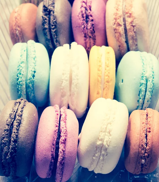 French Colorful Macaroons Background Close — Stock Photo, Image