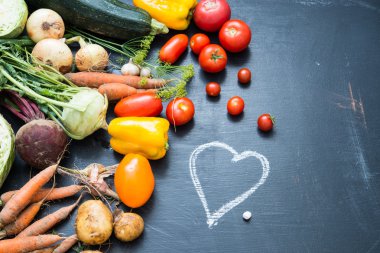 arka plan üzerinde taze sebze yakın çekim