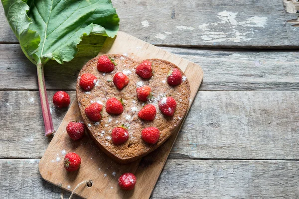 Strawberry pie with rhubarb — Stock Photo, Image