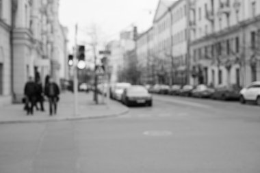 Şehir sokak üzerinde arka plan bulanıklık