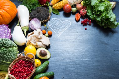 arka plan üzerinde taze sebze yakın çekim