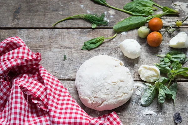 Dough Pizza Cooking Background — Stock Photo, Image