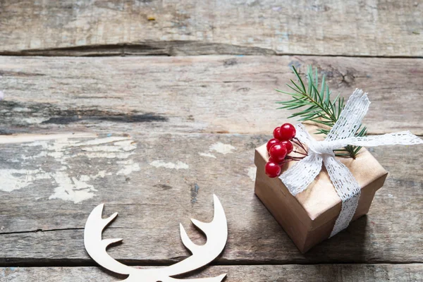 Kerstmis Achtergrond Met Doos Van Gift — Stockfoto