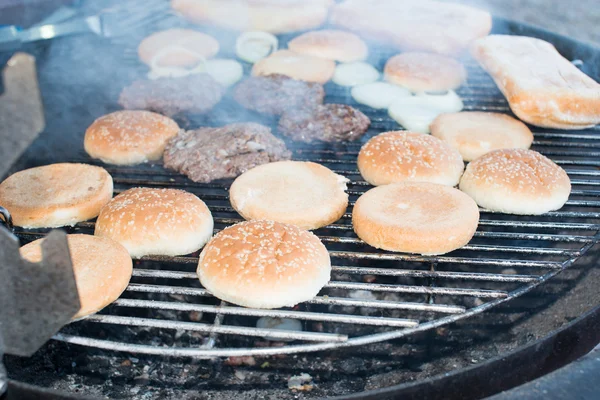 Grilled Meat Buns Bbq — Stock Photo, Image