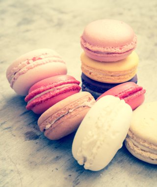 Renkli macaroons/tonda fotoğraf