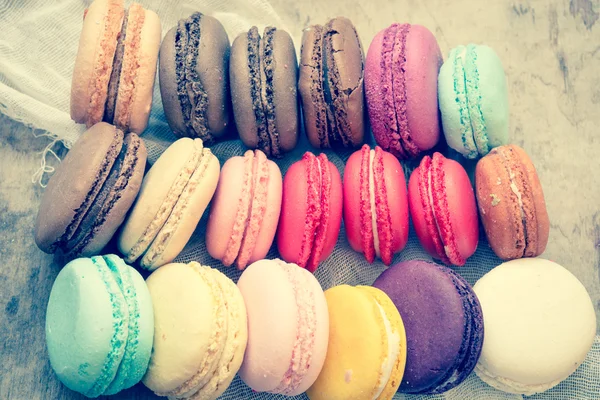 Colorful macaroons/toned photo — Stock Photo, Image