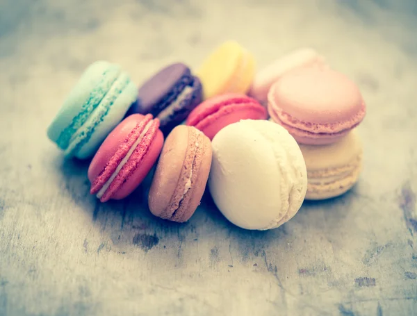 Colorful macaroons/toned photo — Stock Photo, Image