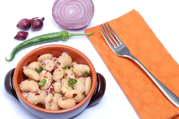 양파와 칠리 고추와 콩 — 스톡 사진