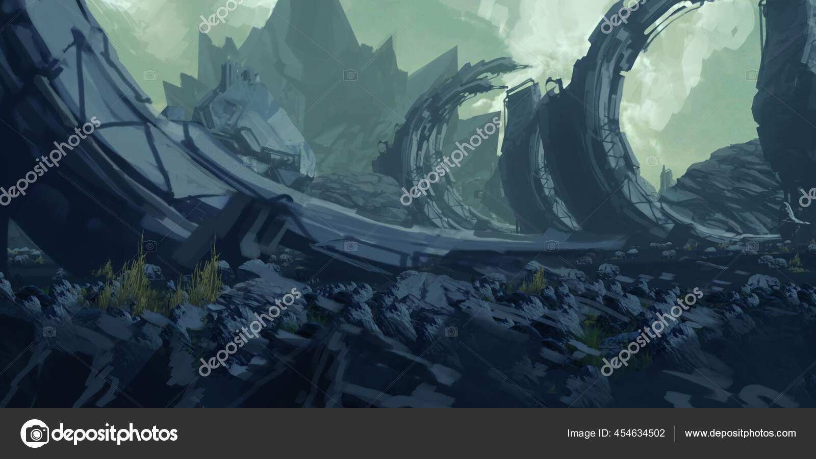 Futuristic Concept Art Alien Science Fiction Theme Colorful