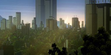 modern binalar ve gökdelenler, kentsel illüstrasyon arka planı