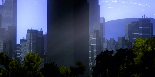Modern City Skyline Urban Illustration Background — Stock Photo, Image