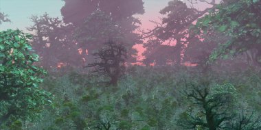 3D güzel manzaranın gösterimi