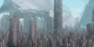 Gökdelenleri ve binaları olan modern şehir silüeti