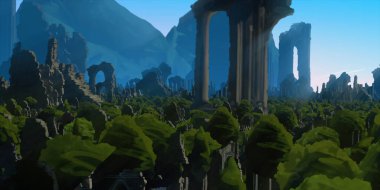 3D güzel manzaranın gösterimi 