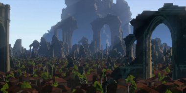 3D güzel manzaranın gösterimi