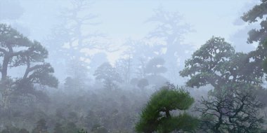 3D güzel manzaranın gösterimi