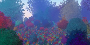 3D güzel manzaranın gösterimi