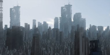 Gökdelenleri ve binaları olan modern şehir silüeti