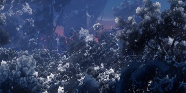 3D güzel manzaranın gösterimi