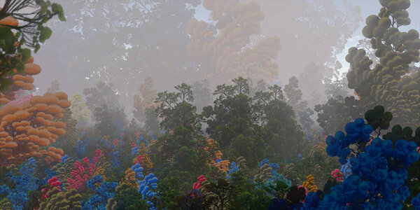 3D визуализация красивого ландшафта