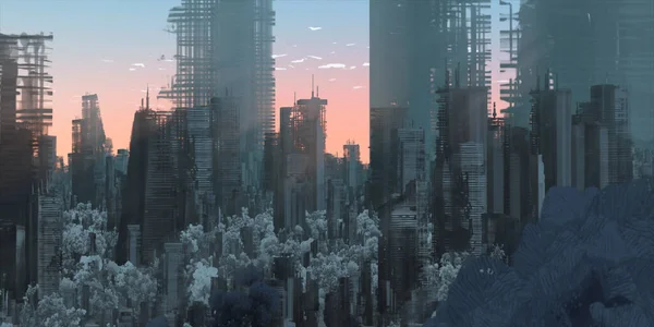 Moderne Skyline Met Wolkenkrabbers Gebouwen — Stockfoto