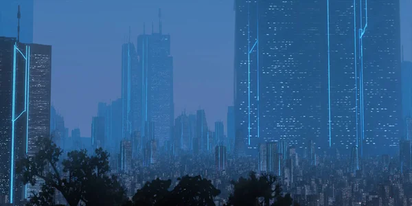 Modern Városkép Felhőkarcolókkal Épületekkel — Stock Fotó
