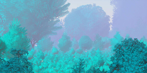 3D визуализация красивого ландшафта