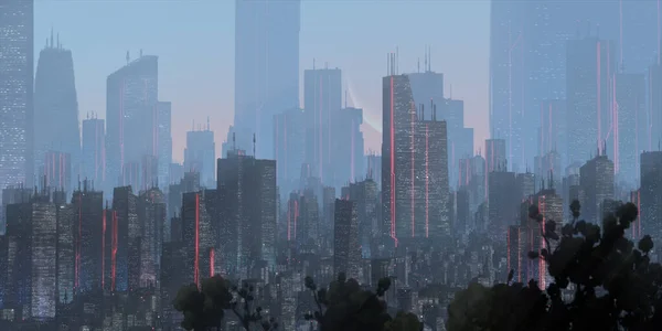 Modern Városkép Felhőkarcolókkal Épületekkel — Stock Fotó