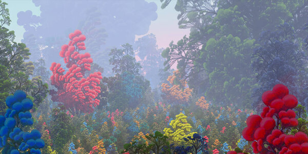 3D визуализация красивого ландшафта