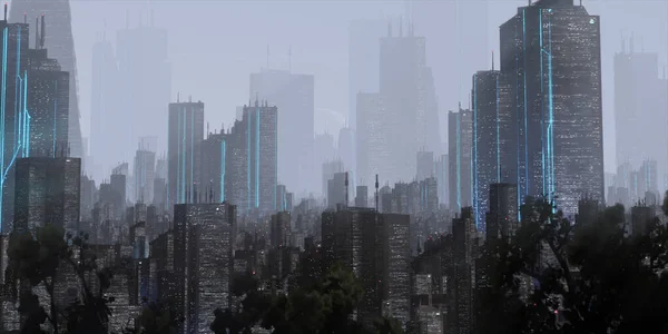Skyline Ville Moderne Avec Des Gratte Ciel Des Bâtiments — Photo