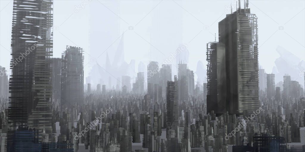 modern city skyline with skyscrapers and buildings