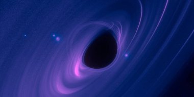 Uzayda kara delik, astronomik nesne. Dijital konsept sanat illüstrasyonu.