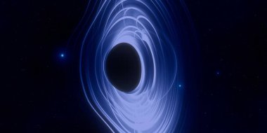 Uzayda kara delik, astronomik nesne. Dijital konsept sanat illüstrasyonu.