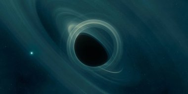 Uzayda kara delik, astronomik nesne. Dijital konsept sanat illüstrasyonu.