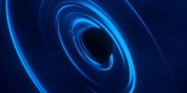 Uzayda kara delik, astronomik nesne. Dijital konsept sanat illüstrasyonu.