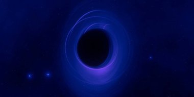 Uzayda kara delik, astronomik nesne. Dijital konsept sanat illüstrasyonu.