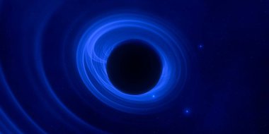 Uzayda kara delik, astronomik nesne. Dijital konsept sanat illüstrasyonu.