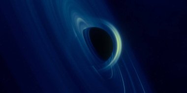 Uzayda kara delik, astronomik nesne. Dijital konsept sanat illüstrasyonu.