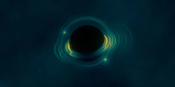 Dark Black Hole Space Astronomical Object Digital Concept Art Illustration — Stock Photo, Image
