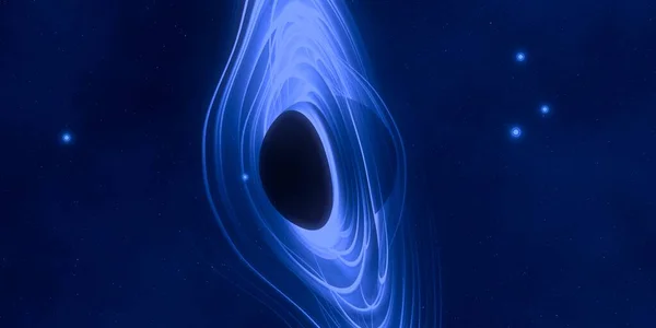 宇宙の暗いブラックホール デジタルコンセプトアートイラスト — ストック写真