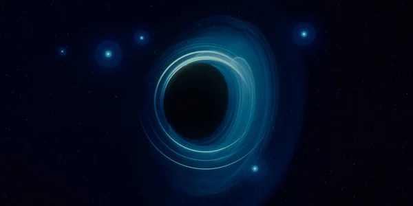 Тёмная Чёрная Дыра Космосе Астрономический Объект Иллюстрация Цифрового Концепта — стоковое фото