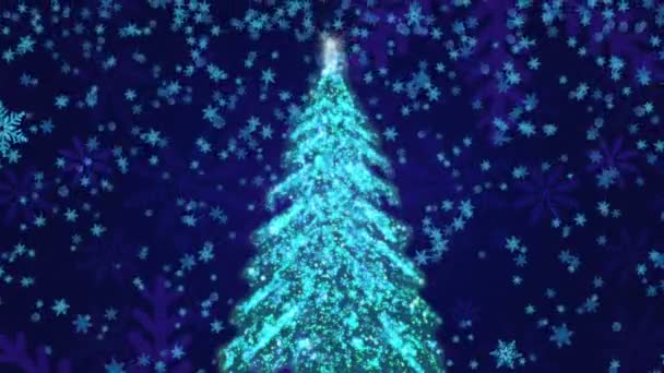Vánoční strom a sníh pozadí (Loop)