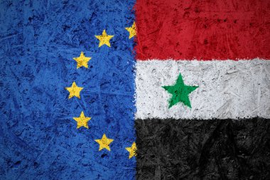 AB ve Suriye bayrakları