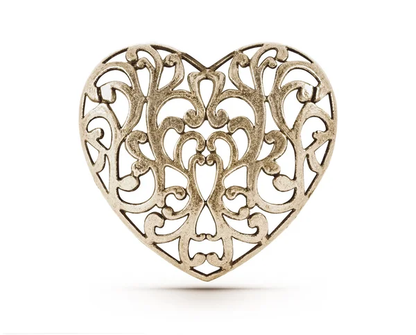 Бронзовое декоративное сердце — стоковое фото