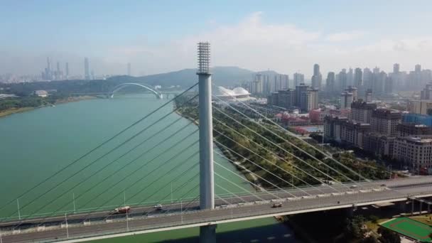 Vídeo Aéreo Del Puente Wuxiang Nanning Guangxi China — Vídeo de stock