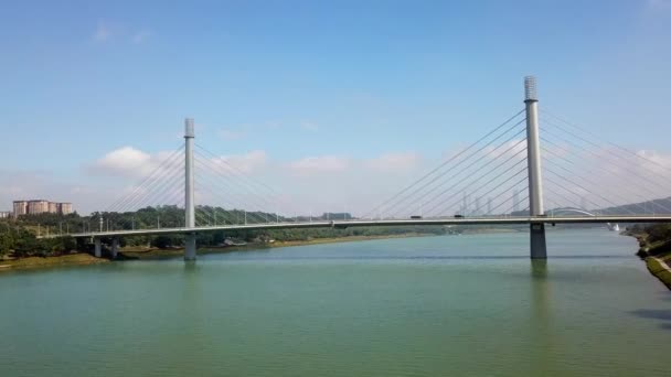 Luchtfoto Van Wuxiang Bridge Nanning Guangxi China — Stockvideo