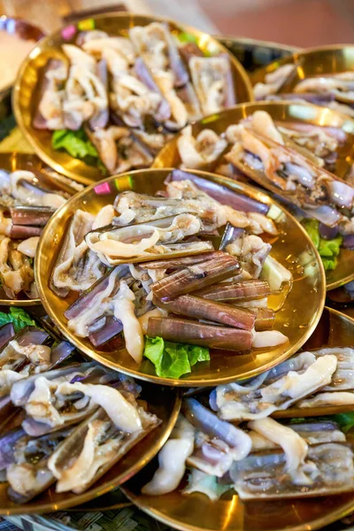 Platos Calientes Frescos Caracoles Frescos Almejas Afeitar —  Fotos de Stock