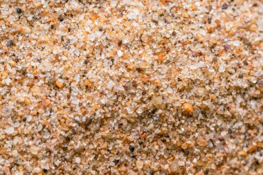 Sahilde deniz kenarındaki çakıl taşlarının makro yakın çekimi.