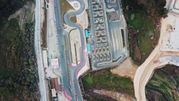 Luftaufnahme Der Strecke Der Internationalen Kartbahn Von Nanning China — Stockvideo