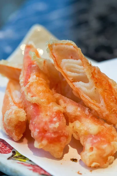 Вкусное Японское Блюдо Жареные Крабовые Палочки Темпура — стоковое фото